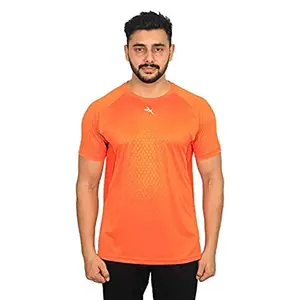 Vector X VTD-044-O Men's Round Neck T-Shirt (Orange) (XXL)