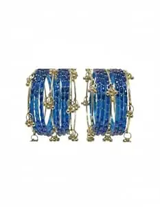 Glass Bangle Kashmiri Ghangharoo Glass Bangle Set for Women| Light Weight Bangles | Traditional Transparent Fancy Glass Chudi Set for Wedding, Party(Set Of 18)