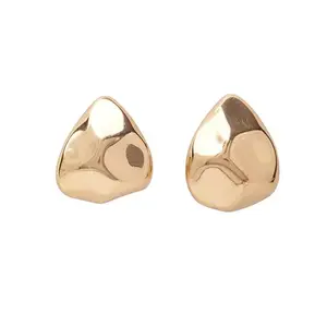 SALTY Angular Elegance Gold Earrings for Women & Girls | Hoops | Studs | Ear Tops | Trendy | Fancy | Stylish | Aesthetic Jewellery | Accessories for Everyday Wear