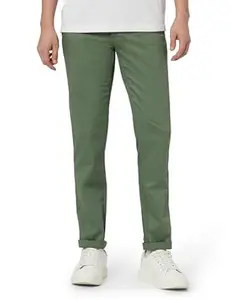 Louis Philippe Men's Mid Rise Tapered Pants