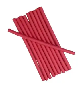 ZAUKY Flexible Curling Rods, Red Foam Hair Rollers, No Heat Styling, 10 Pieces - Multicolor