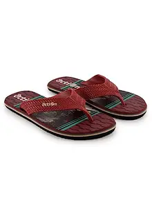 Action Men's Flip Flops Slippers(Mrn-Blk)(Size-7)