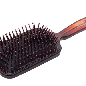 Scarlet Line Professional Large Air Cushion Rubber Padded Paddle Hair Brush with Glossy Finish Handle for Men n Women_Wine n Black