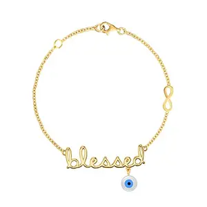 MINUTIAE Love Blessed Fancy Charm Adjustable Bracelet Kada Valentine Gift for Women & Girls Jewelry for Gift (Gold)