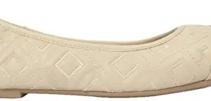 Max Womens Quilted Ballerinas, Grey, 37