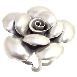 Rajasthan Gems Flower Adjustable Ring 925 Sterling Silver Jewelry Handmade Solid Hallmarked Men Women Unisex Gift G355