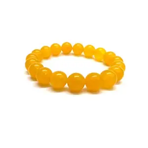 Astroghar yellow Jade Stretch 10 mm Bracelet