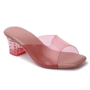 Creattoes Women's Stylish Block Heels | Open-Toe Sandals with Slip On | Anti-Skid Sole & Cushioned Footbed Block Heels For Girls & Women - CR129