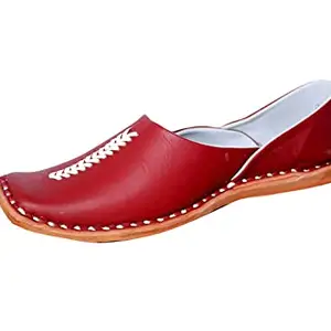 Salasar Sagun Art & Craft Ethnic Juttis/Mojaris for Men ll Casual Pathani Jutis for Men ll Trendy Casual Shoes for Men DXYM-6416 (DL-Red, Numeric_6)