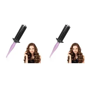 MAYCREATE® Hair Roller Comb for Women Styling Tools Curly Heatless Curler Curling Dryer Easy Wavy Roll 2PCS