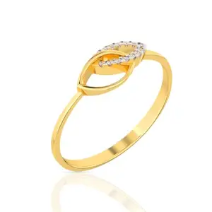 WHP Jewellers Leaf Twist 1 Yellow Gold Ring for Women | Womens Aesthetic & Stylish 18 KT Gold Ring | Gold Fashion Jewellery for Women | Great for Gifting