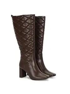 Delize Brown Women Knee boots-66730-37