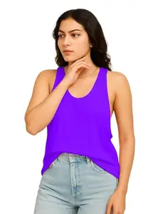 Fitness & Yoga Tank Top - Women's Comfortable, Loose Fit Sleeveless Vest 1005 NG49 Purple 3XL