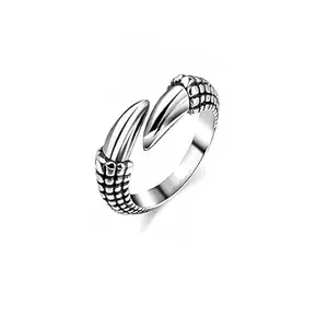 MK Gallery Men's Stainless Steel Creative Devil Eagle Claw Shape Retro Ring Exaggeration Personality Fashion Finger Ring