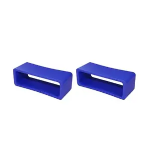 SBWC Blue 22mm Silicone rubber watch strap watch band loop/runner/keepers holder Retainer Loop Replacement - Blue color Watch Band Loop Pack of 2