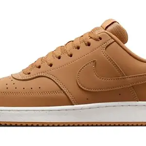 Nike Mens Court Vision LO Running Shoes-FLAX/FLAX-SAIL-6UK White