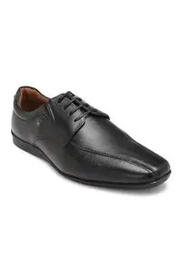 Louis Philippe Men Black Leather Lace Up Shoes