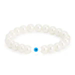 MINUTIAE Off white Beads Crystals Link Bracelet For Womens and Girls_MNT0368FL-OWP