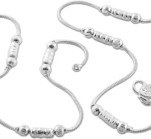 Heer Collection Jewellery for All Occassions Traditional White Metal Anklet Payal Pair for Women Girls (1 Pair)