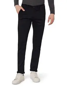 Peter England Men's Super Slim Fit Stretchable Casual Trousers | Office Sleek & Trendy Look