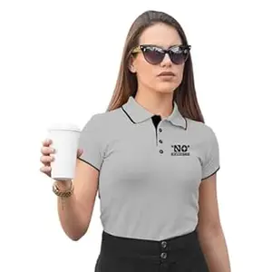 FIGHTERHERO Polo Collar T Shirt for Women | Office Collar Tshirt | Cotton Rich Formal T-shirt | Half Sleeve Polo Tshirts | Wrinkle-Resistant | Colors Dont Fade | Soft & Comfortable | No Excuses Design