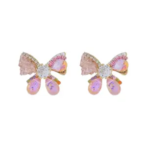 Kushal's Fashion Jewellery Pink Gold Plated Casual Trendy Earring - 428009