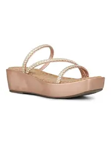 Inc.5 Womens Gold Party Wear Strappy Round Toe Sandals