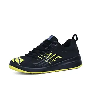 Plaeto Nova Unisex Sports Shoes Black/Yellow, 7 UK