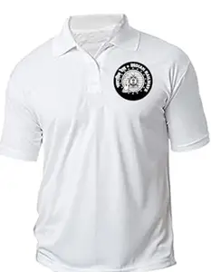 White Polo T-Shirts Black Logo Indian Rawlays (XX-Large)