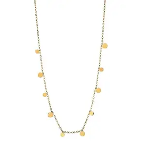 MYKI Anti Tarnish Stainless Steel Gold Plated Disc Charm Necklace for Women and Girls
