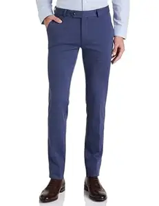 Peter England Men's Premium Formal Stretchable Knit Super Slim Fit Trouser | Comfort Lycra | 360-Degree Stretch