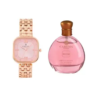 Carlton London Women Gift Set | Watch (CLSSCPNK) + Blush Perfume EDP 30ml | Combo Gift Items for Women, Wife, Girlfriend