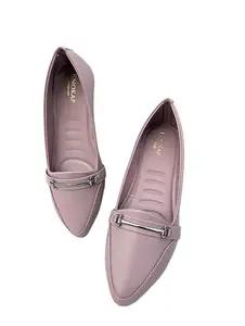 KNOKAP Women Slip-On Light-Weight & Comfortable Casual Ballerinas | Semi-Formals, Smart-Casual, Travel & Shopping, Office Bellies | Cushioned Footbed with Anti-Skid Sole | Lavender