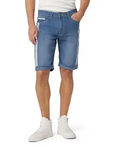 The Indian Garage Co Men Slim Fit Solid Mid-Rise Denim Shorts