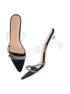 SELFIEE Transparent Spool Heel Perfect for Every Occasion, Elegant & Fashionable Stiletto Heels Party Sandals for Women & Girls