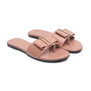 Women's Stylish Fancy Flats Sandal & Comfortable/Fashionable Flats Sandal (Beige, numeric_5)