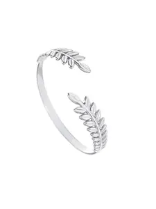 Yellow Chimes Cuff Bracelet For Woman | Fashion Silver Bracelet For Women Hand Accessories For Women | Leafy Shaped Open Kada Bracelets for Girls | Birthday Gift for Women Anniversary Gift for Wife