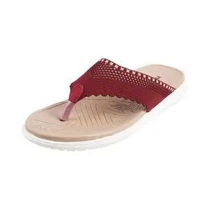 Mochi Women Maroon Synthetic Sandals 3-UK (36 EU) (32-1248)