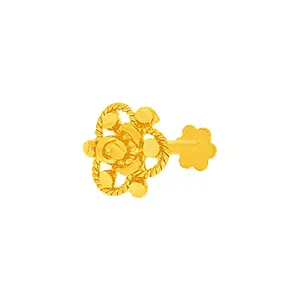 WHP Jewellers Blossoming Beauty Yellow Gold Nosepin for Women | Womens Aesthetic & Stylish 22 KT Gold Nosepin | Gold Fashion Jewellery for Women | Great for Gifting