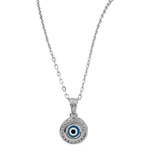 Silberry 925 Sterling Silver Evil Eye Pendant with Chain | Necklace for Women & Girls | With Certificate of Authenticity and BIS Hallmark