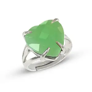Reiki Crystal Products Adjustable Green Jade Gemstone Ring for Unisex Stone Charged by Reiki Grandmaster & Vastu Expert