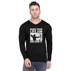 ALLEN BLACK Men's Round Neck T-Shirt Comfortable & Stylish Men's T-Shirt Idea for Gym, Sports, Casual Outings, or Lounge Wear - Small$6183 Black