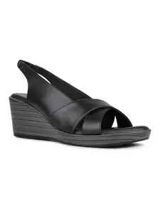 Inc.5 Womens Black Party Wear Solid Round Toe Wedges Heel Sandals