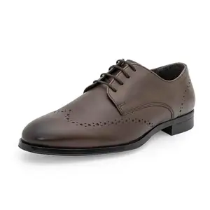 Red Tape Formal Derby Leather Shoes for Men | Real Leather Shoes with Low-Cut Pattern Teak