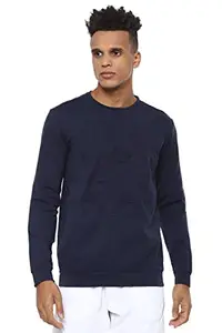 Van Heusen Men's Cotton Blend Crew Neck Sweatshirt (VFSTARGFS15386_Navy_XL)