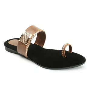 flat women sandal (BROWN, 3)