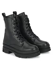 Delize Black Women’s Vegan Leather Derby Ankle Boots 61795-40