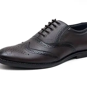 ARAMISH Men's Brown Leather Formal Lace Office Shoes - 9 UK