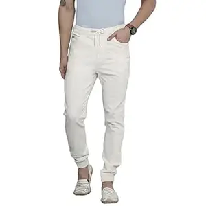 The Indian Garage Co Men Slim Fit Solid Mid-Rise Stretchable Denim Joggers