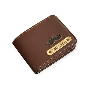 The Unique Gift Studio Customized Personalized Wallet Gifts for Men Leather Wallet for Men and Boys - Personalized Wallet with Name & Charm Purse- Brown